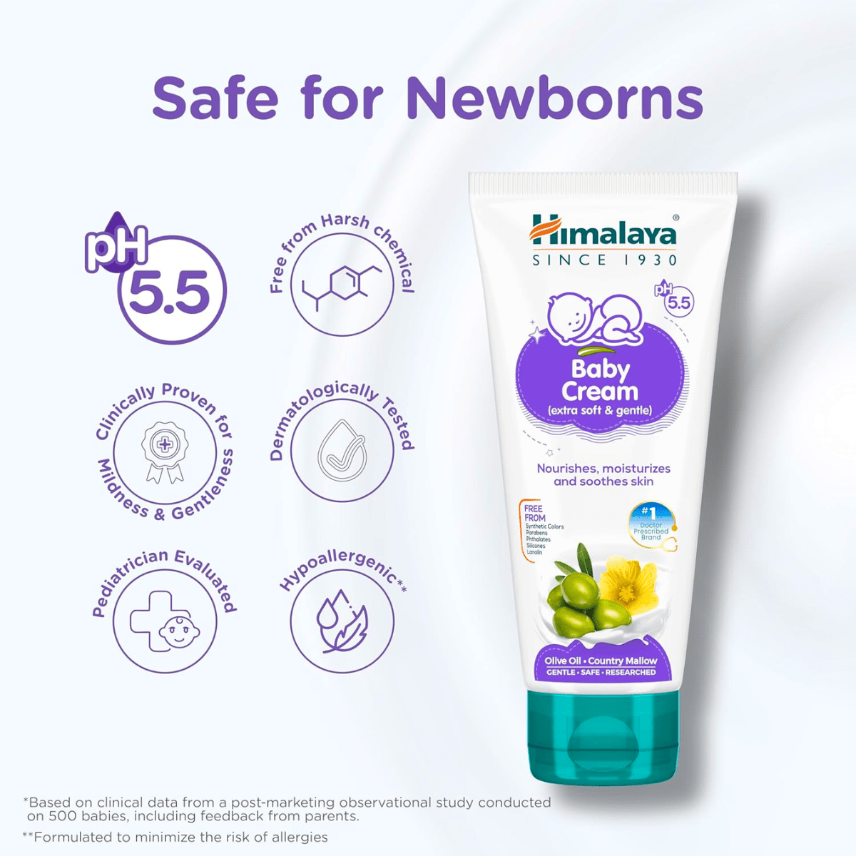 HIMALAYA BABY CREAM 100 ML - Extra Soft & Gentle, Paraben Free, 100 ml Tube - HEALTH AIM PHARMACY
