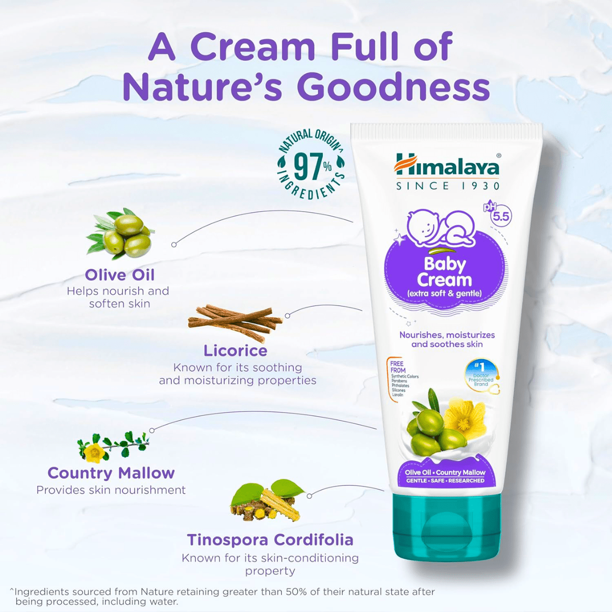 HIMALAYA BABY CREAM 100 ML - Extra Soft & Gentle, Paraben Free, 100 ml Tube - HEALTH AIM PHARMACY