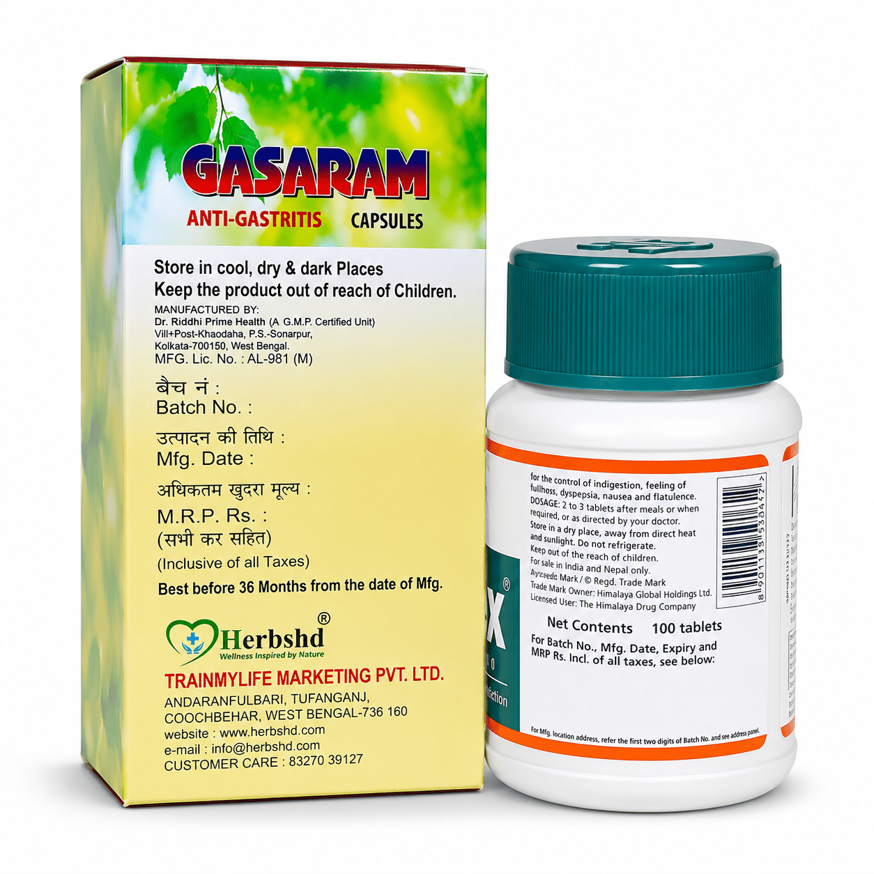 Himalaya Gasex 100 Tablets + Gasaram 60 Capsules Combo for gastric problem - HEALTH AIM PHARMACY