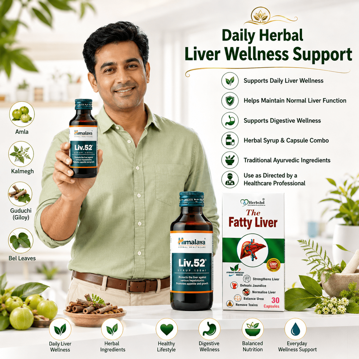 Himalaya Liv.52 Syrup & The Fatty Liver Capsule Combo Pack - HEALTH AIM PHARMACY