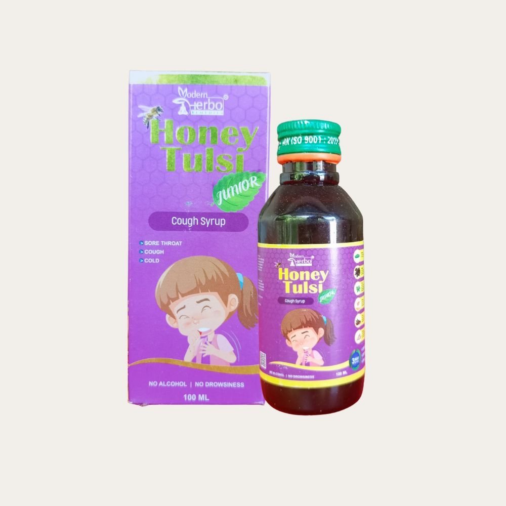 Honey Tulsi Cough Syrup Junior Best 100ML (pack of 4) - HEALTH AIM PHARMACY