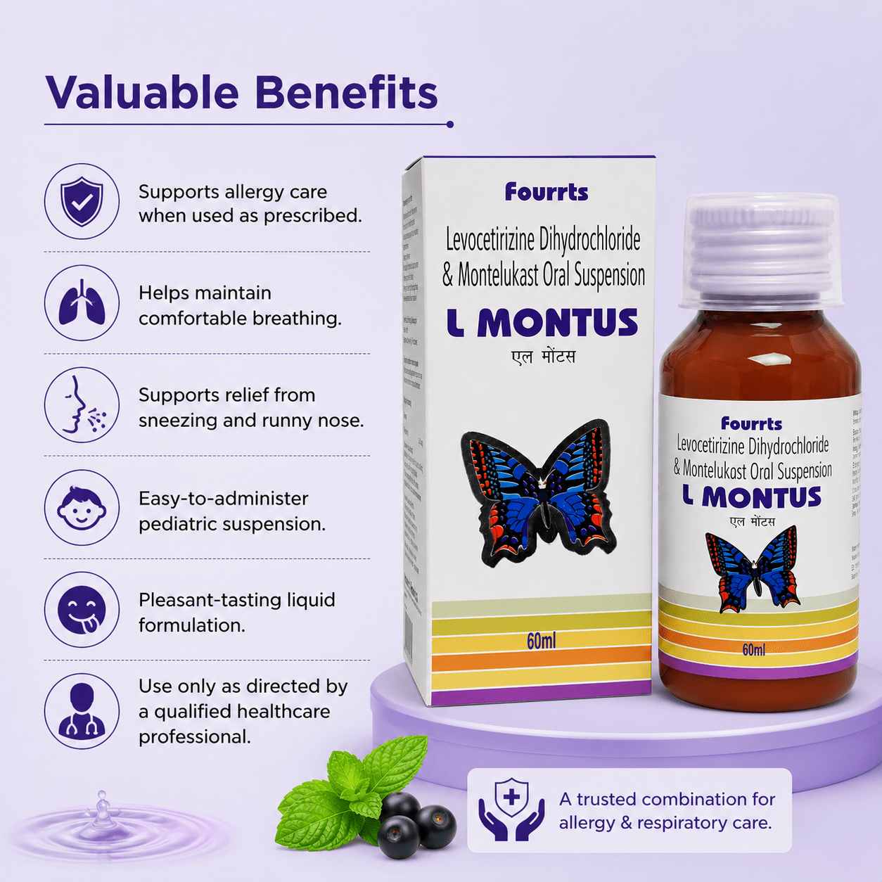 L Montus Oral Suspension 60ml - HEALTH AIM PHARMACY