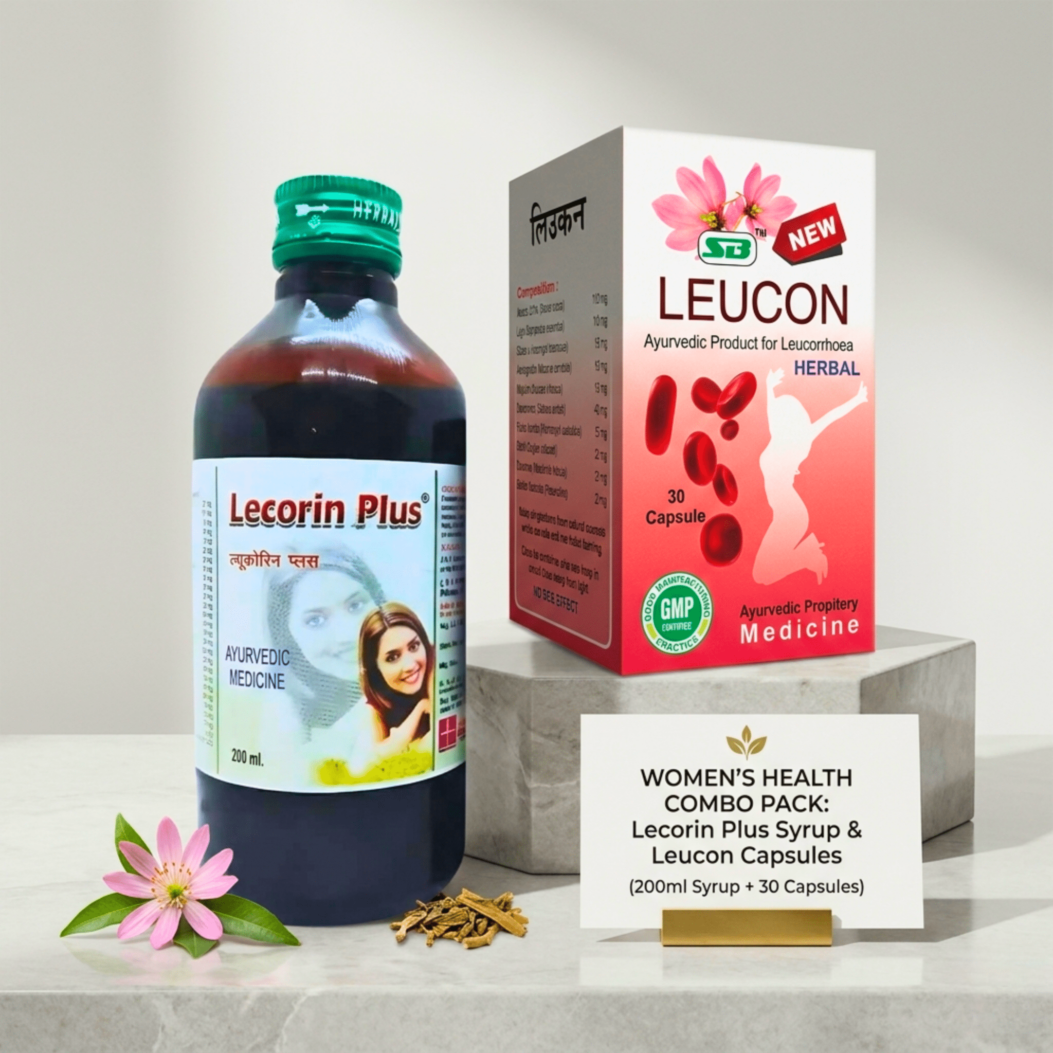 Lecorin Plus Tonic + Leucon Capsule | 200ml + 30Cap | Pack of 2 - HEALTH AIM PHARMACY