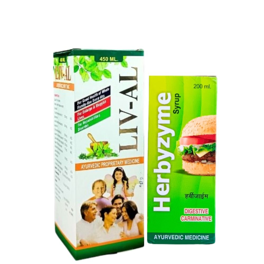 LIV - AL SYRUP 450ML & HERBYZYME 200ML (Combo pack) - HEALTH AIM PHARMACY