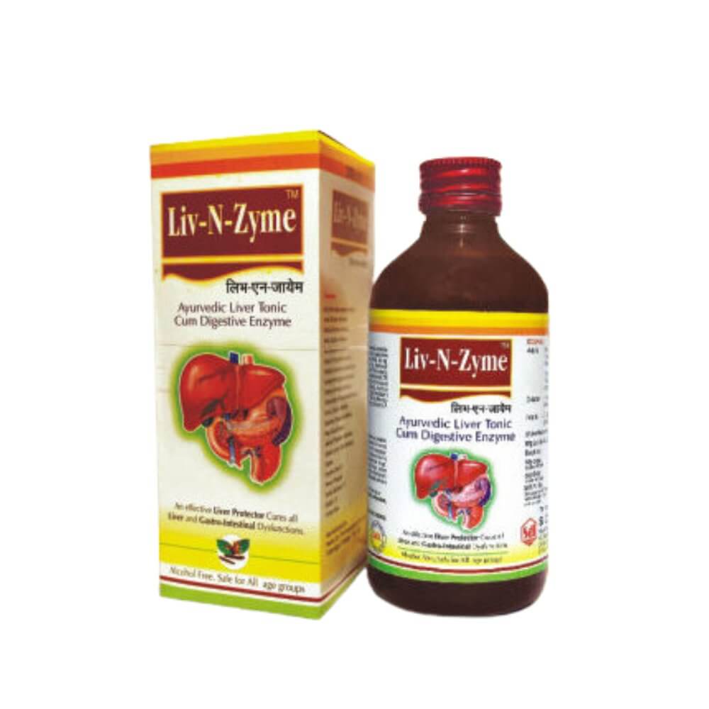 Liv - N - Zyme Syrup for Liver 200ml And Health - Aim Capsule ( Combo ) - HEALTH AIM PHARMACY