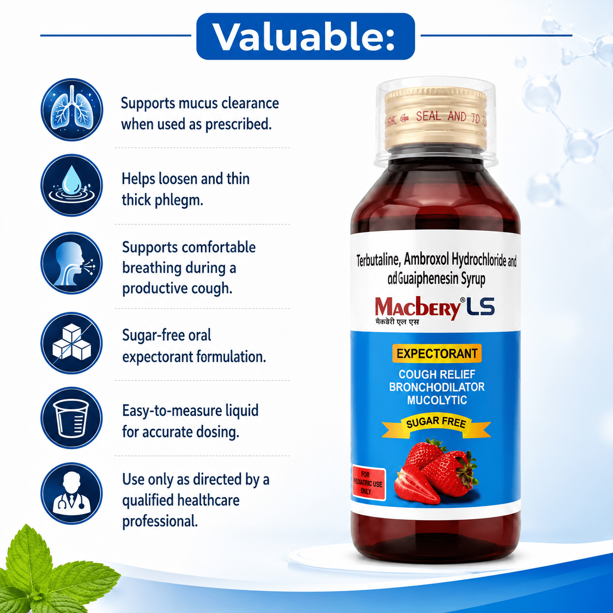 Macbery LS Expectorant Sugar Free 100ml - HEALTH AIM PHARMACY