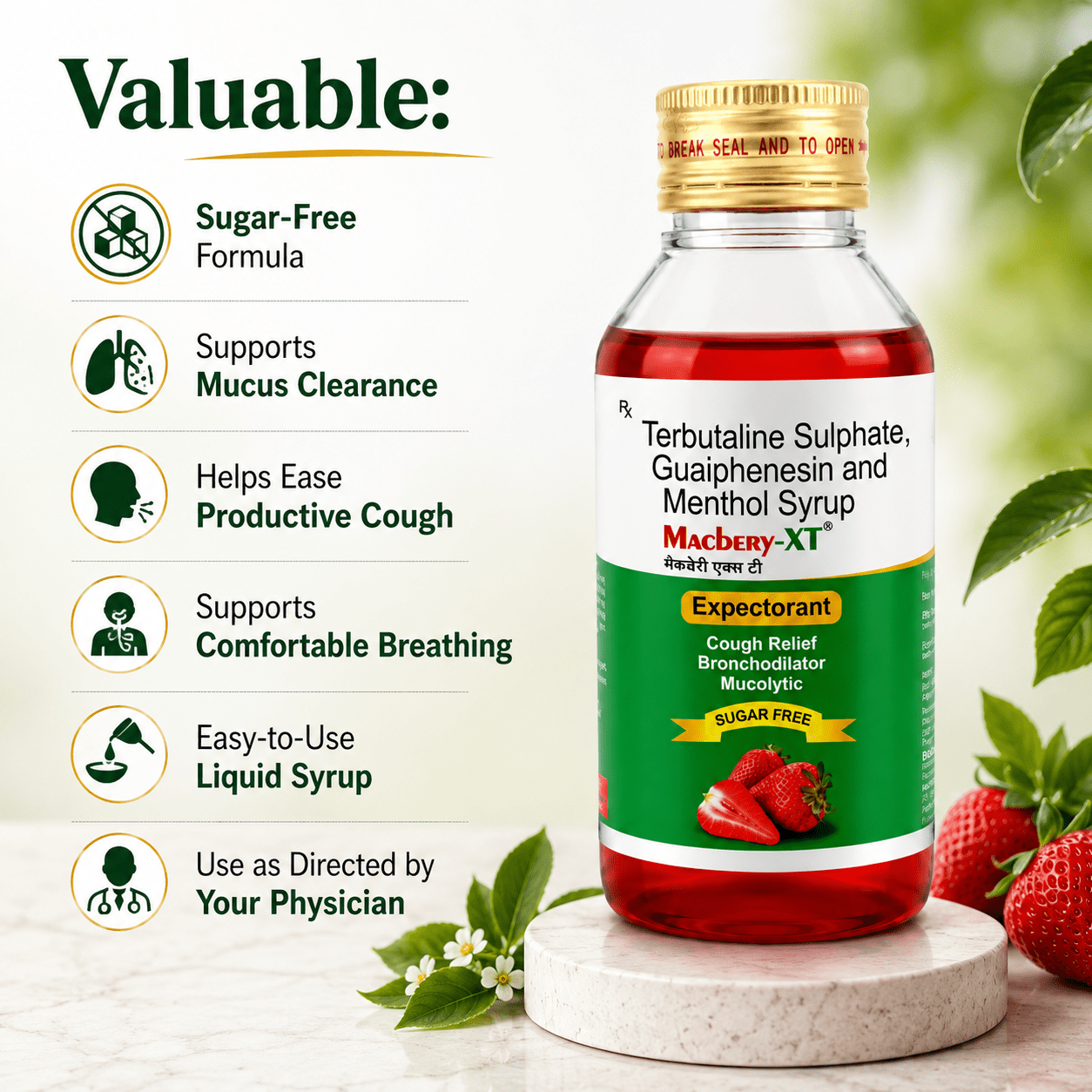 Macbery-XT Expectorant Sugar Free 100ml - HEALTH AIM PHARMACY