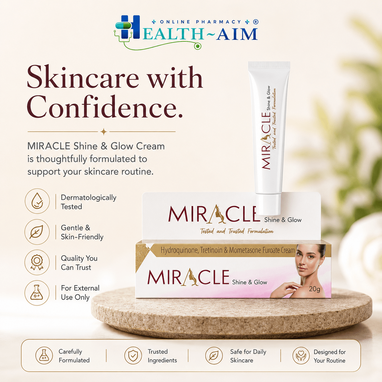 Miracle Shine & Glow Cream 20G - HEALTH AIM PHARMACY
