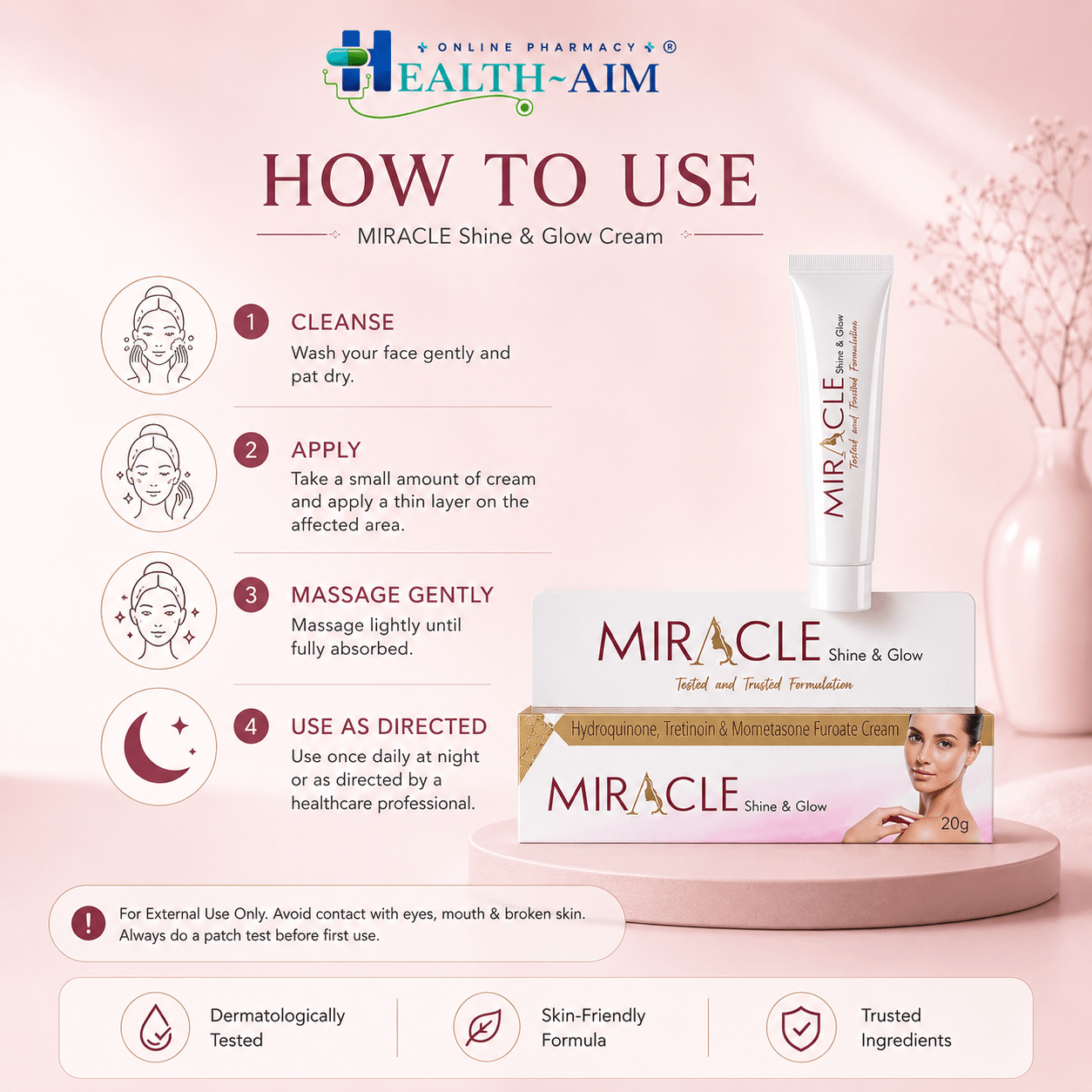 Miracle Shine & Glow Cream 20G - HEALTH AIM PHARMACY