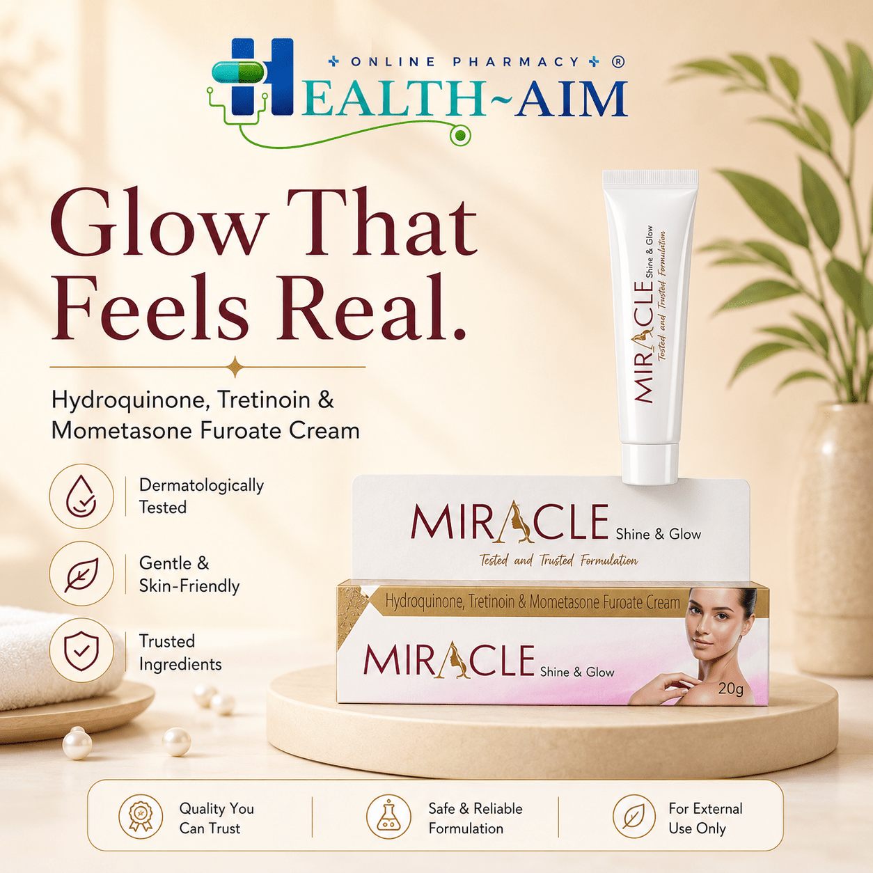 Miracle Shine & Glow Cream 20G - HEALTH AIM PHARMACY