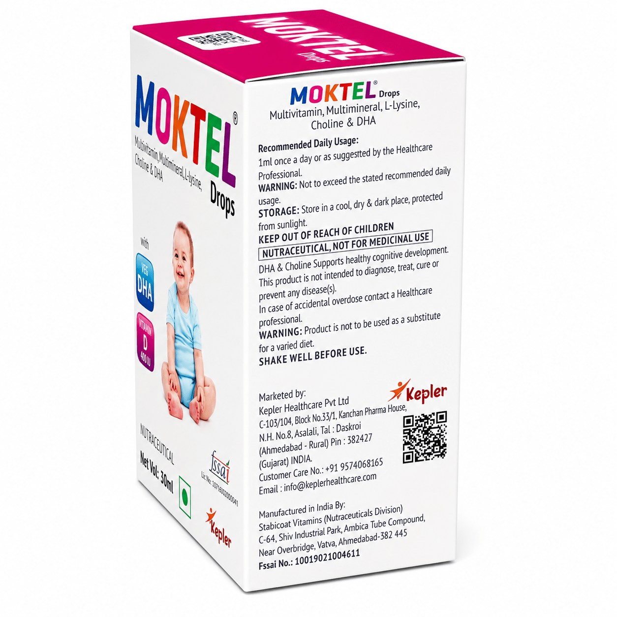Moktel Drops with DHA 30ml - HEALTH AIM PHARMACY