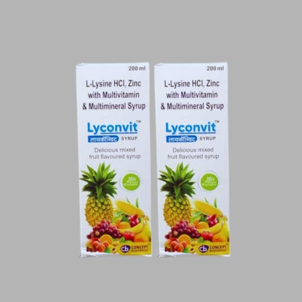 Multivitamin Lyconvit Syrup 200 ml. (pack of 3) - HEALTH AIM PHARMACY