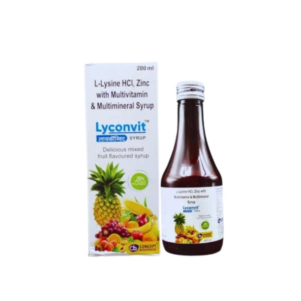 Multivitamin Lyconvit Syrup 200 ml. (pack of 3) - HEALTH AIM PHARMACY