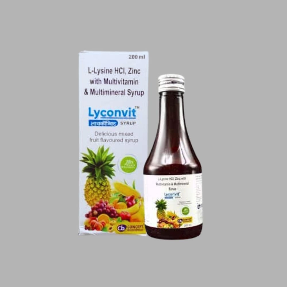 Multivitamin Lyconvit Syrup 200 ml (Pack of 3) - HEALTH AIM PHARMACY