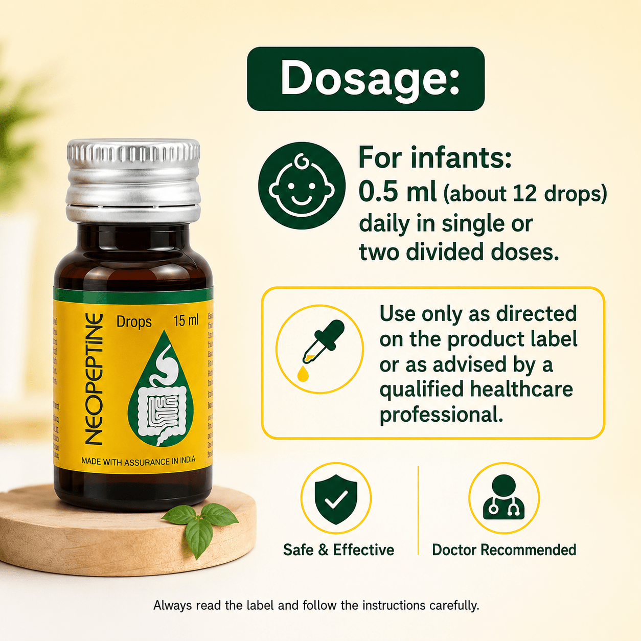 Neopeptine Drop 15ml | Carminative Mixture with Digestive Enzymes - HEALTH AIM PHARMACY
