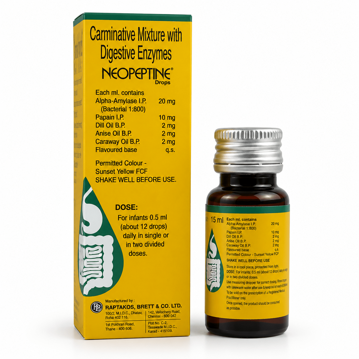 Neopeptine Drop 15ml | Carminative Mixture with Digestive Enzymes - HEALTH AIM PHARMACY