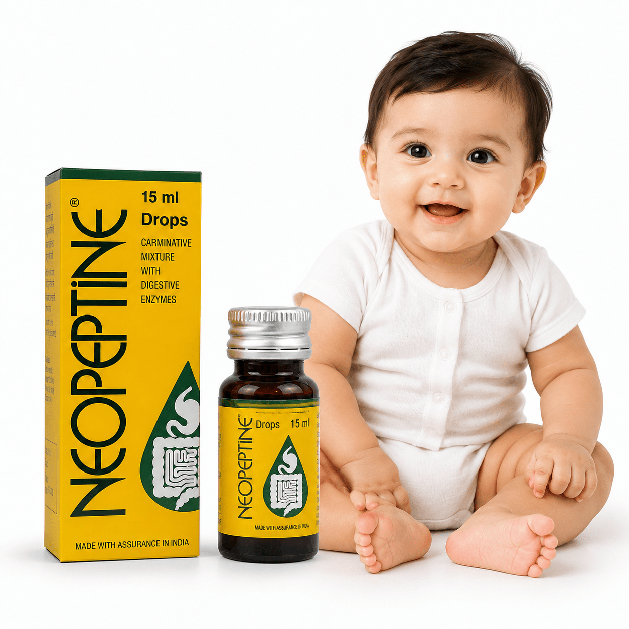 Neopeptine Drop 15ml | Carminative Mixture with Digestive Enzymes - HEALTH AIM PHARMACY