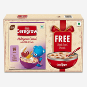NESTLE CEREGROW MULTIGRAIN CERECAL WITH MILK & FRUITS FROM 2 - 6 YEARS BOWL WORTH FREE 300G - HEALTH AIM PHARMACY