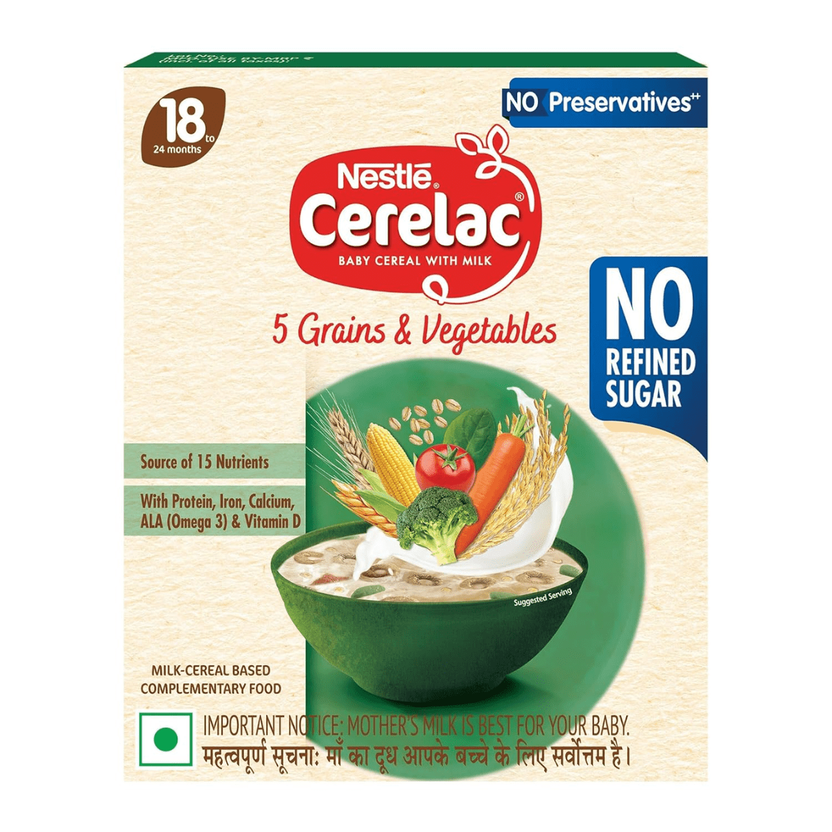 NESTLE CERELAC - 18 - 5 GRAINS & VEGETABLES (18 TO 24 MONTH) 300G - HEALTH AIM PHARMACY