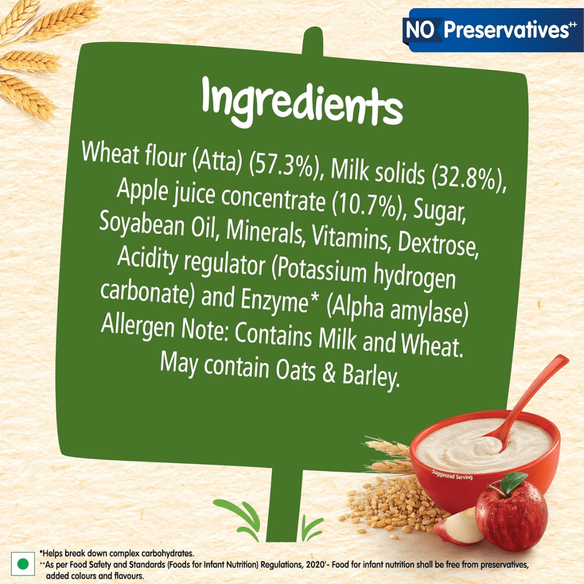 NESTLE CERELAC - 6 SOURCE OF IRON WHEAT APPLE (6 TO 24 MONTH) 360G - HEALTH AIM PHARMACY