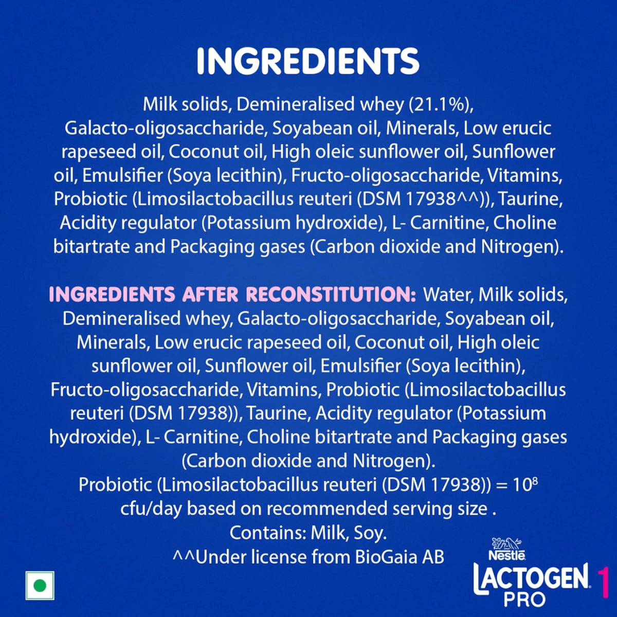 NESTLE LACTOGEN PRO - 1 PROBIOTIC (UP TO 6 MONTH) 400G - HEALTH AIM PHARMACY