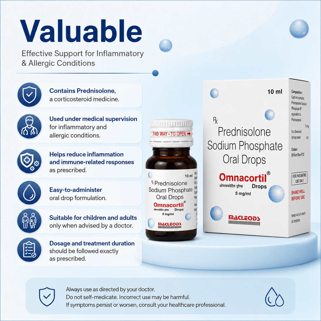 Omnacortil Oral Drops 10ml - HEALTH AIM PHARMACY