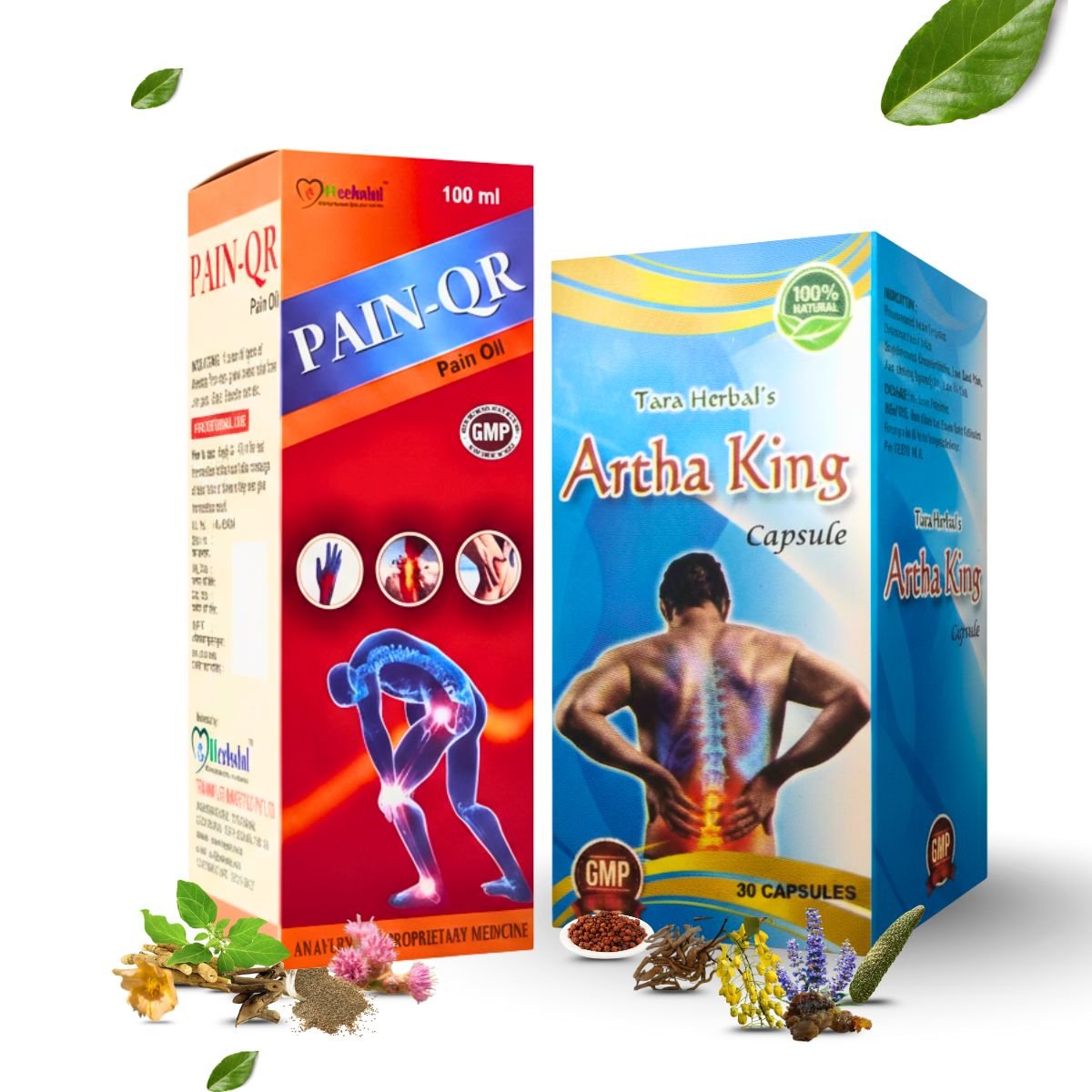 Pain - QR Pain Relief Oil + Ayurvedic Artha King Capsule – Ultimate Joint & Body Pain Relief Combo | 100ml + 30Cap - HEALTH AIM PHARMACY