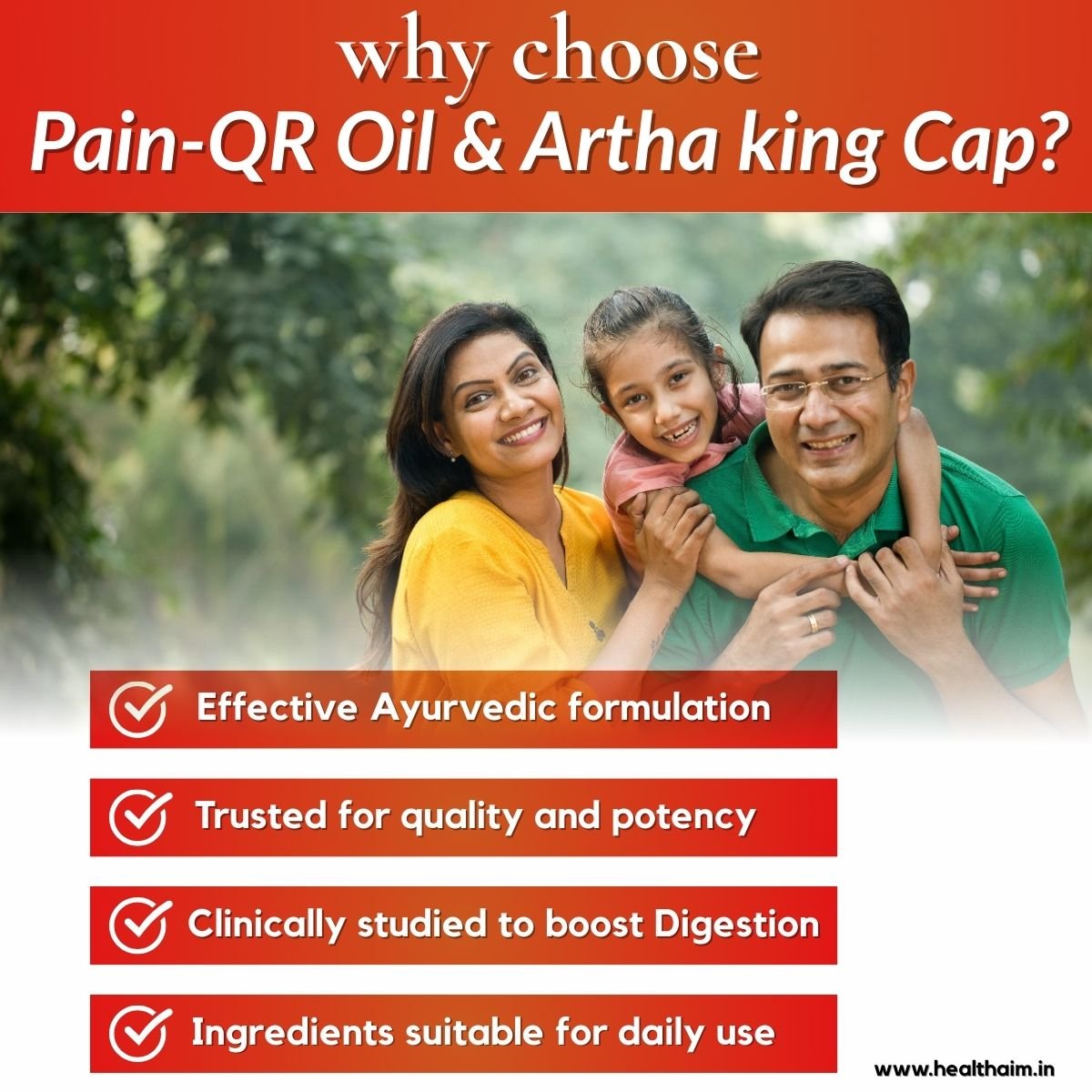 Pain - QR Pain Relief Oil + Ayurvedic Artha King Capsule – Ultimate Joint & Body Pain Relief Combo | 100ml + 30Cap - HEALTH AIM PHARMACY