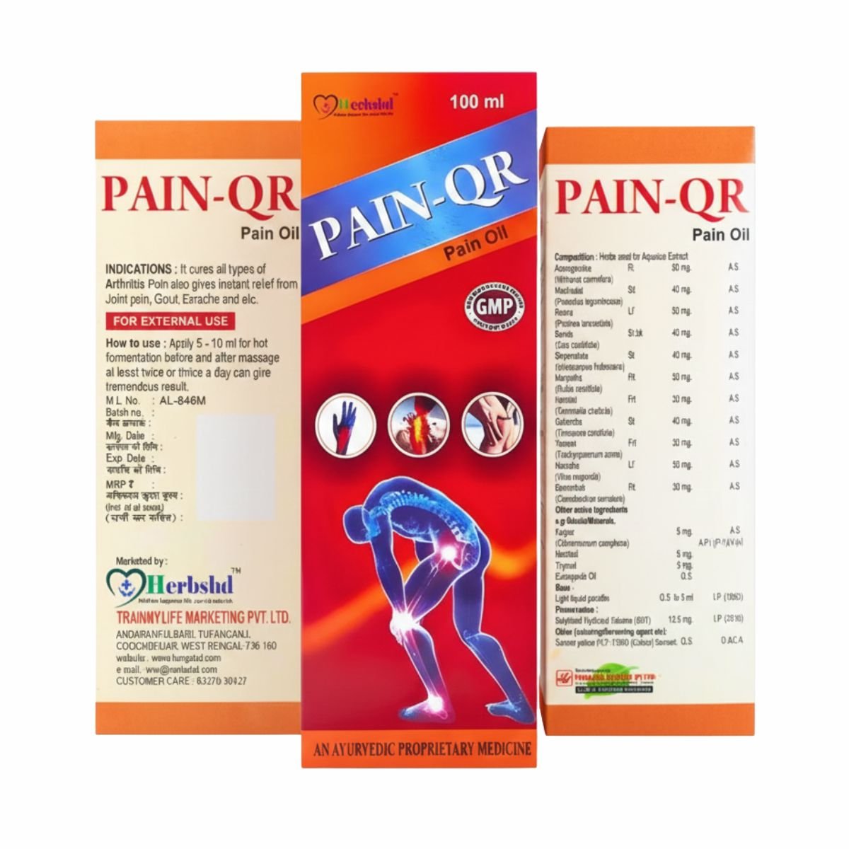 Pain - QR Pain Relief Oil + Ayurvedic Artha King Capsule – Ultimate Joint & Body Pain Relief Combo | 100ml + 30Cap - HEALTH AIM PHARMACY