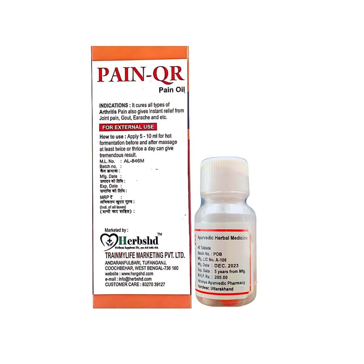 Pain Relief and Pain Cure Tablet & Pain QR oil (COMBO PACK) - HEALTH AIM PHARMACY
