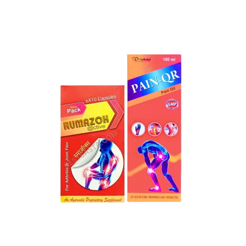 Pain Relief Rumazox Active Capsule & Pain - QR Oil (Combo Pack) - HEALTH AIM PHARMACY