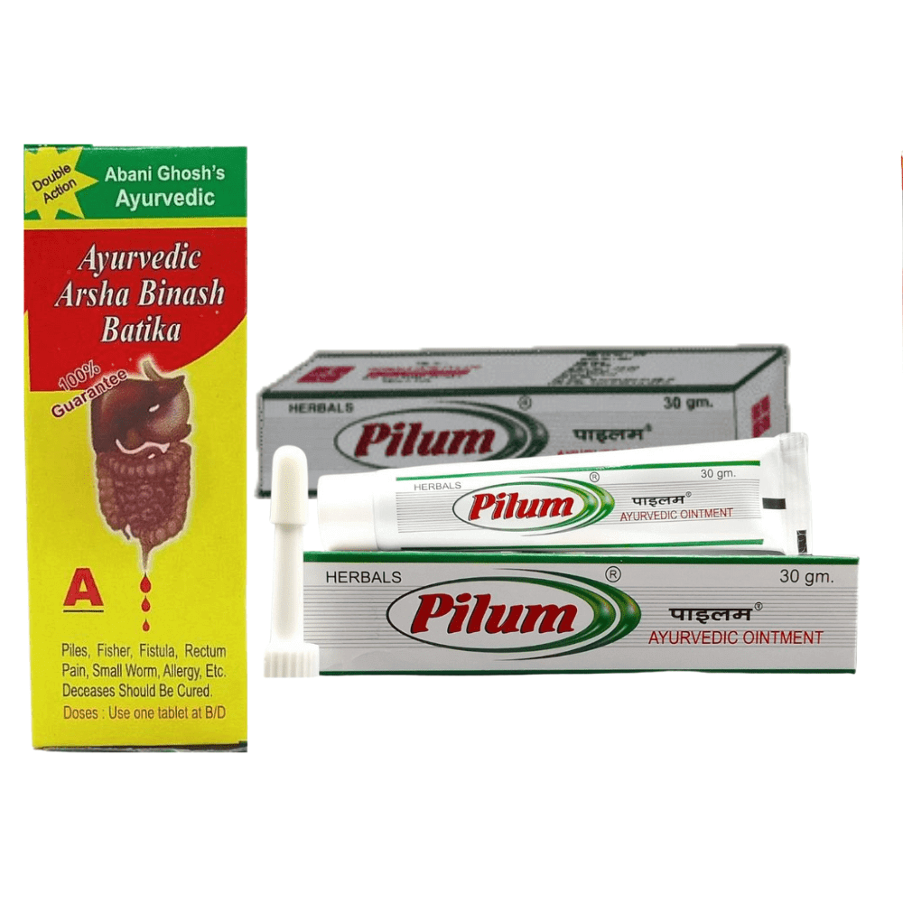 Pilum Ointment 30gm And Arsha Binash Batika (Combo Pack) - HEALTH AIM PHARMACY