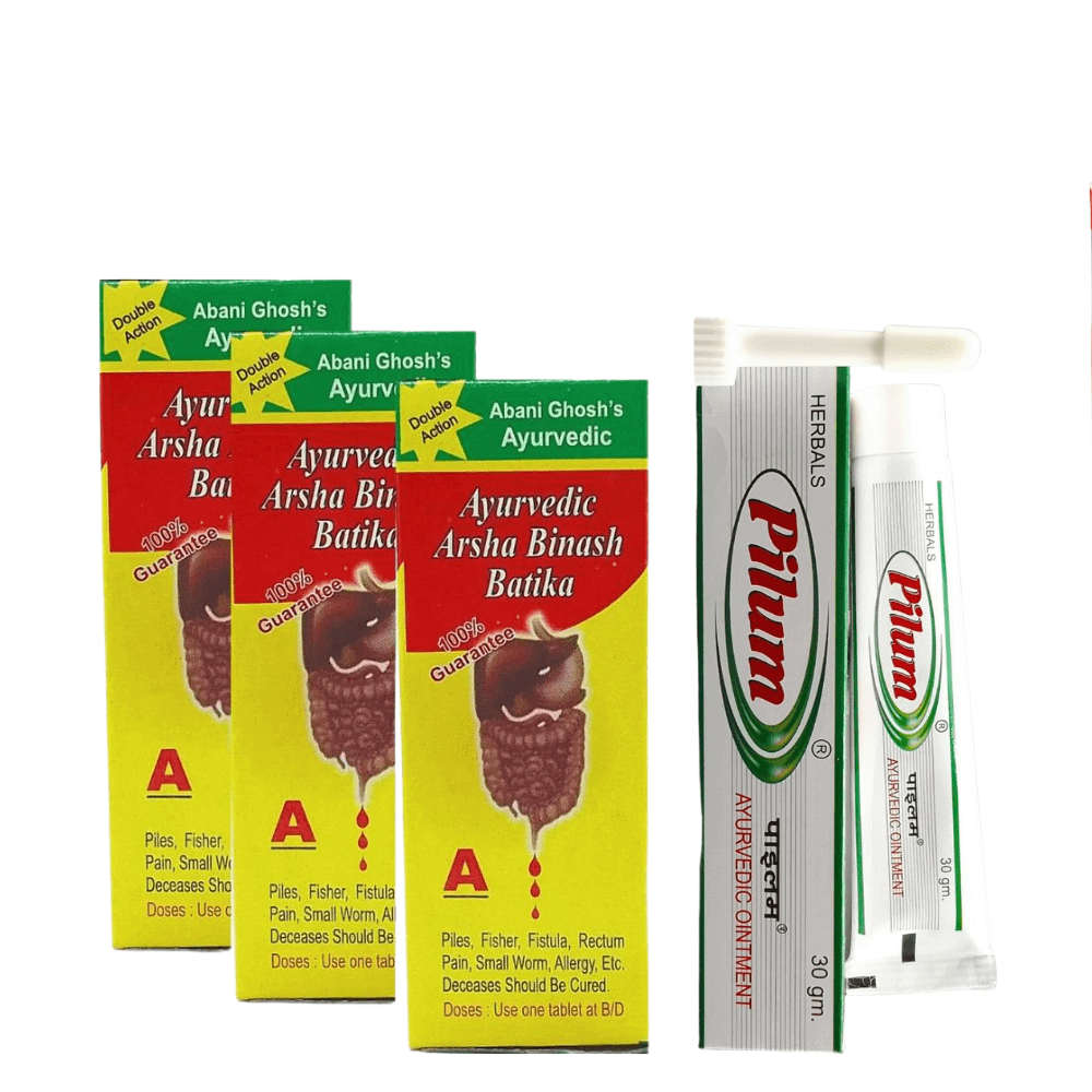 Pilum Ointment 30gm And Arsha Binash Batika (Combo Pack) - HEALTH AIM PHARMACY