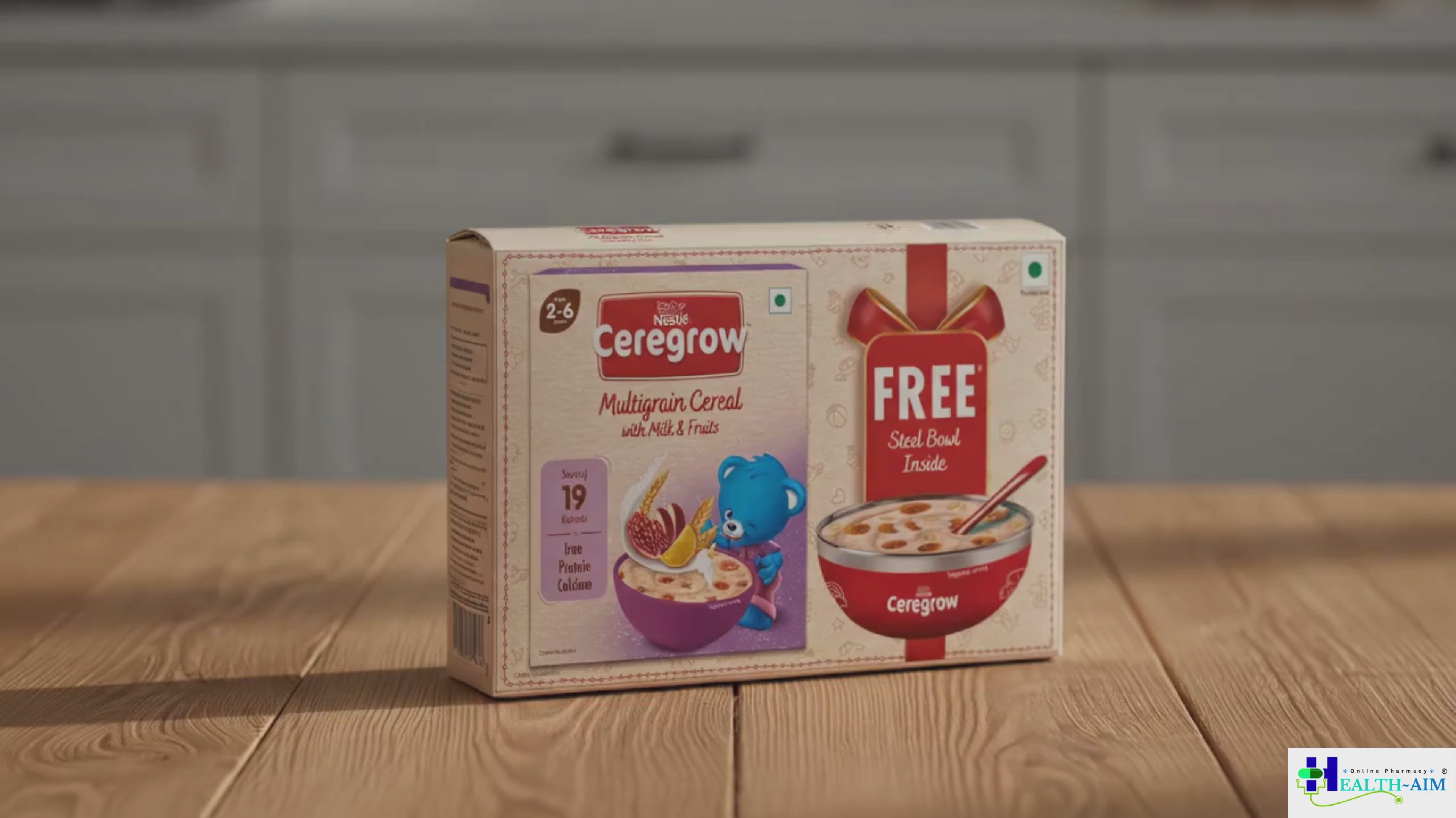 Load video: NESTLE CEREGROW MULTIGRAIN CERECAL WITH MILK &amp; FRUITS FROM 2-6 YEARS BOWL WORTH FREE 300G