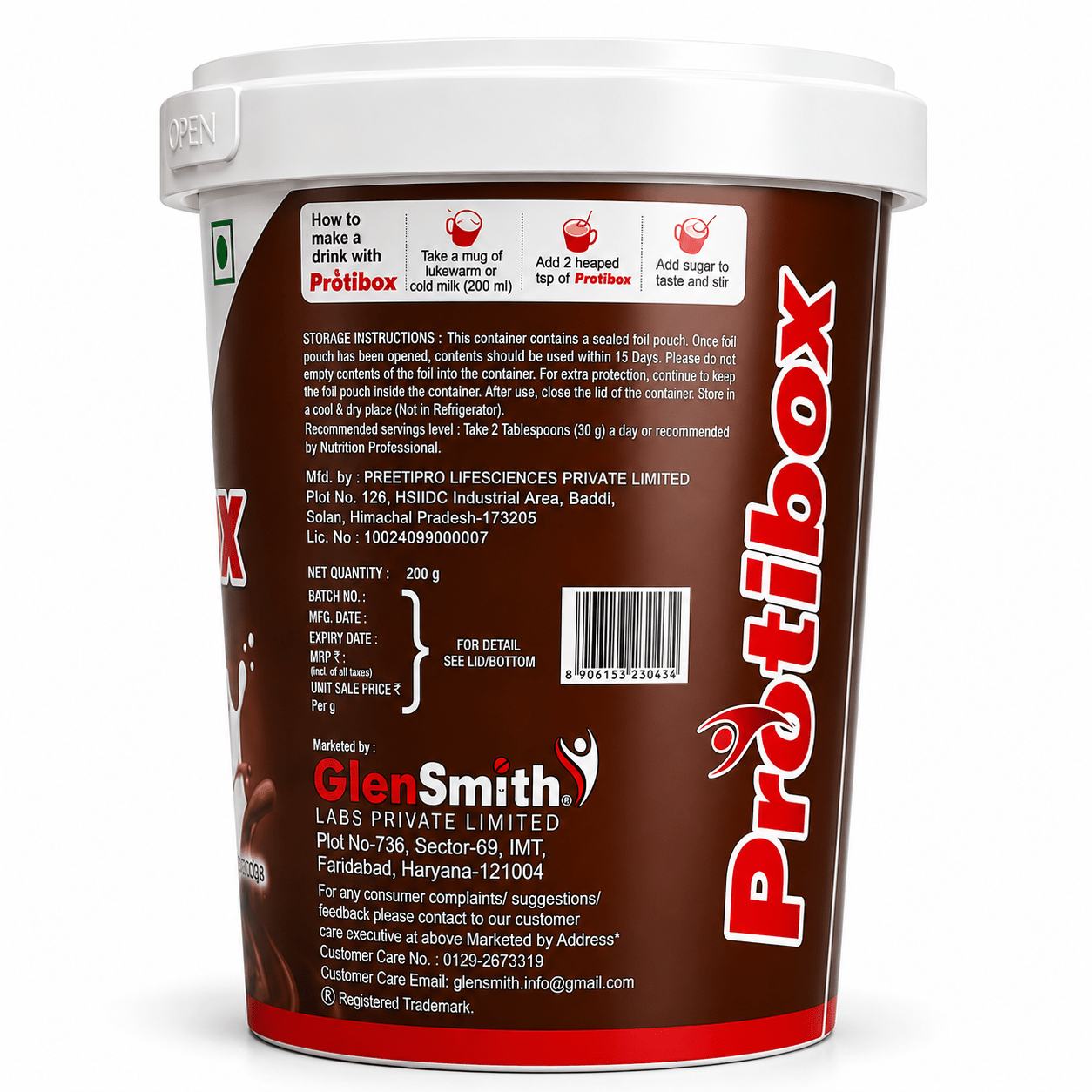 Protibox Powder, Chocolate Flavour, 200gm - HEALTH AIM PHARMACY