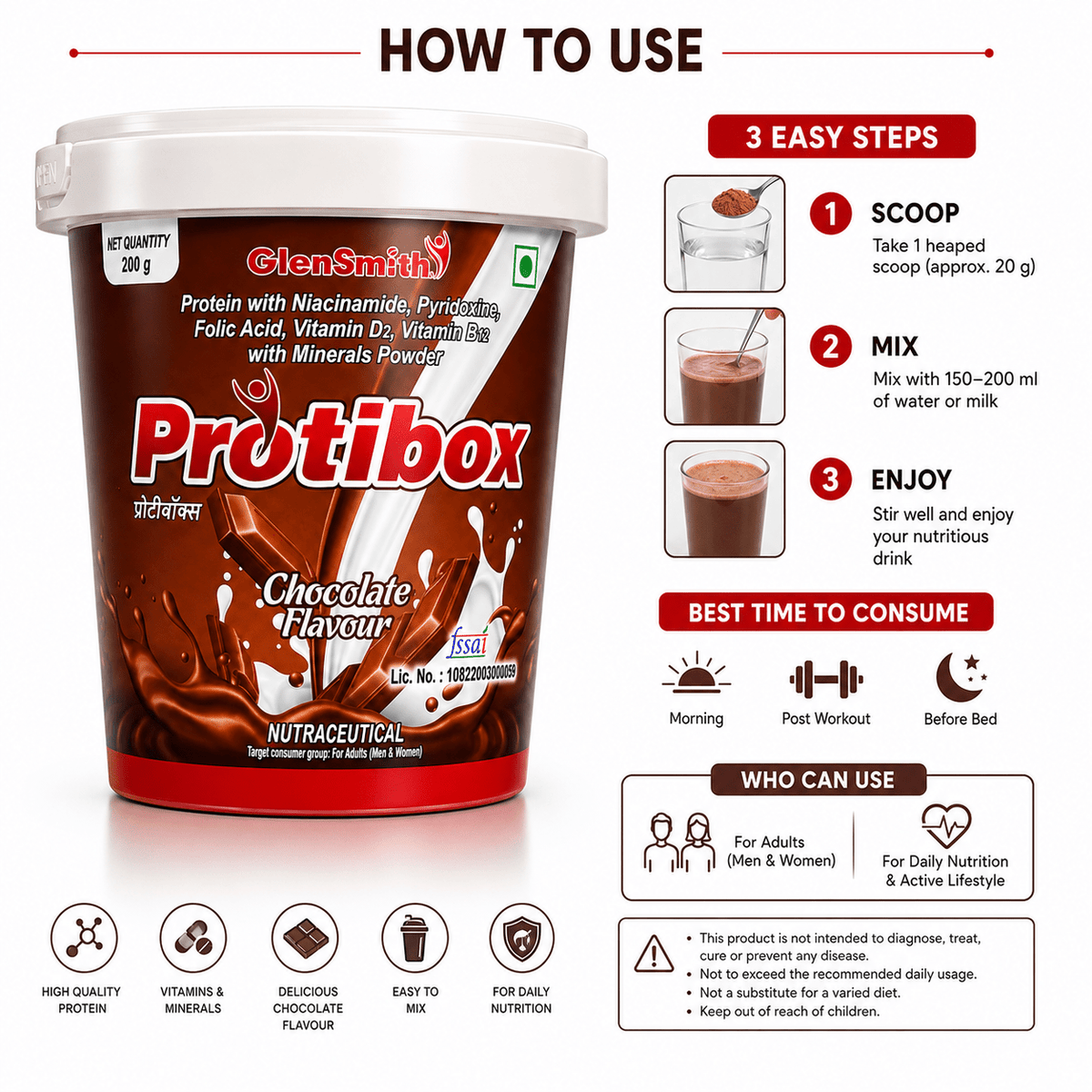 Protibox Powder, Chocolate Flavour, 200gm - HEALTH AIM PHARMACY