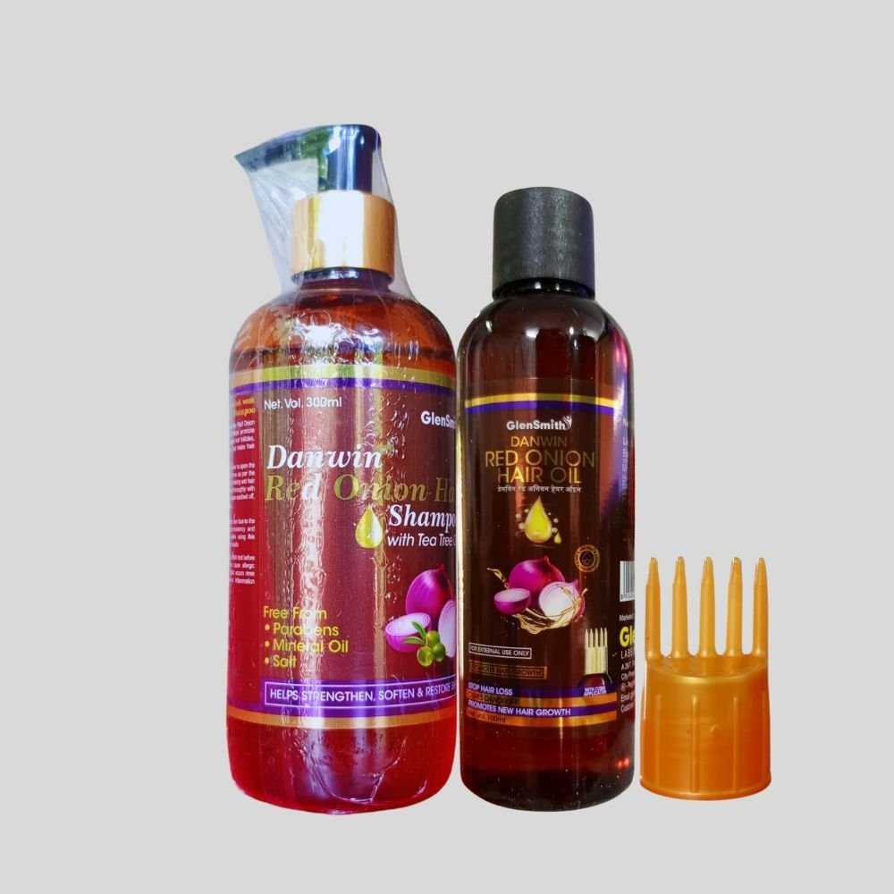 Red Onion Hair Oil & Danwin Red Onion Hair Shampoo (Combo Pack) - HEALTH AIM PHARMACY