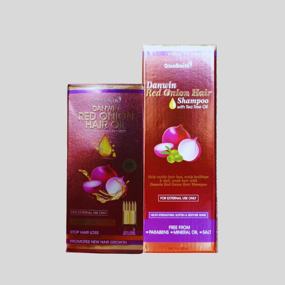 Red Onion Hair Oil & Danwin Red Onion Hair Shampoo (Combo Pack) - HEALTH AIM PHARMACY