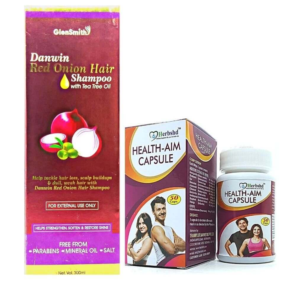 Reduce Red Onion Shampoo & Health Aim Capsule(combo) - HEALTH AIM PHARMACY