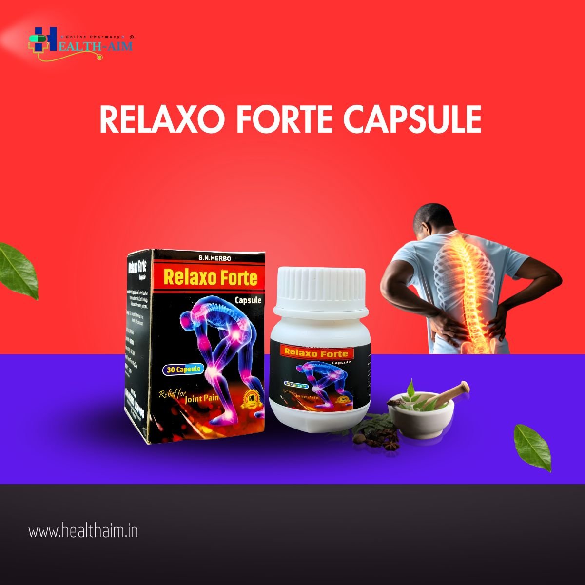 RELAXO FORTE CAPSULE(30 CAPS) - HEALTH AIM PHARMACY