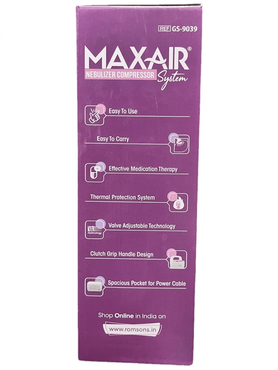 ROMSONS MAXAIR NEBULIZER COMPRESSOR SYSTEM 2 YEAR PRODUCT WARRANTY - HEALTH AIM PHARMACY
