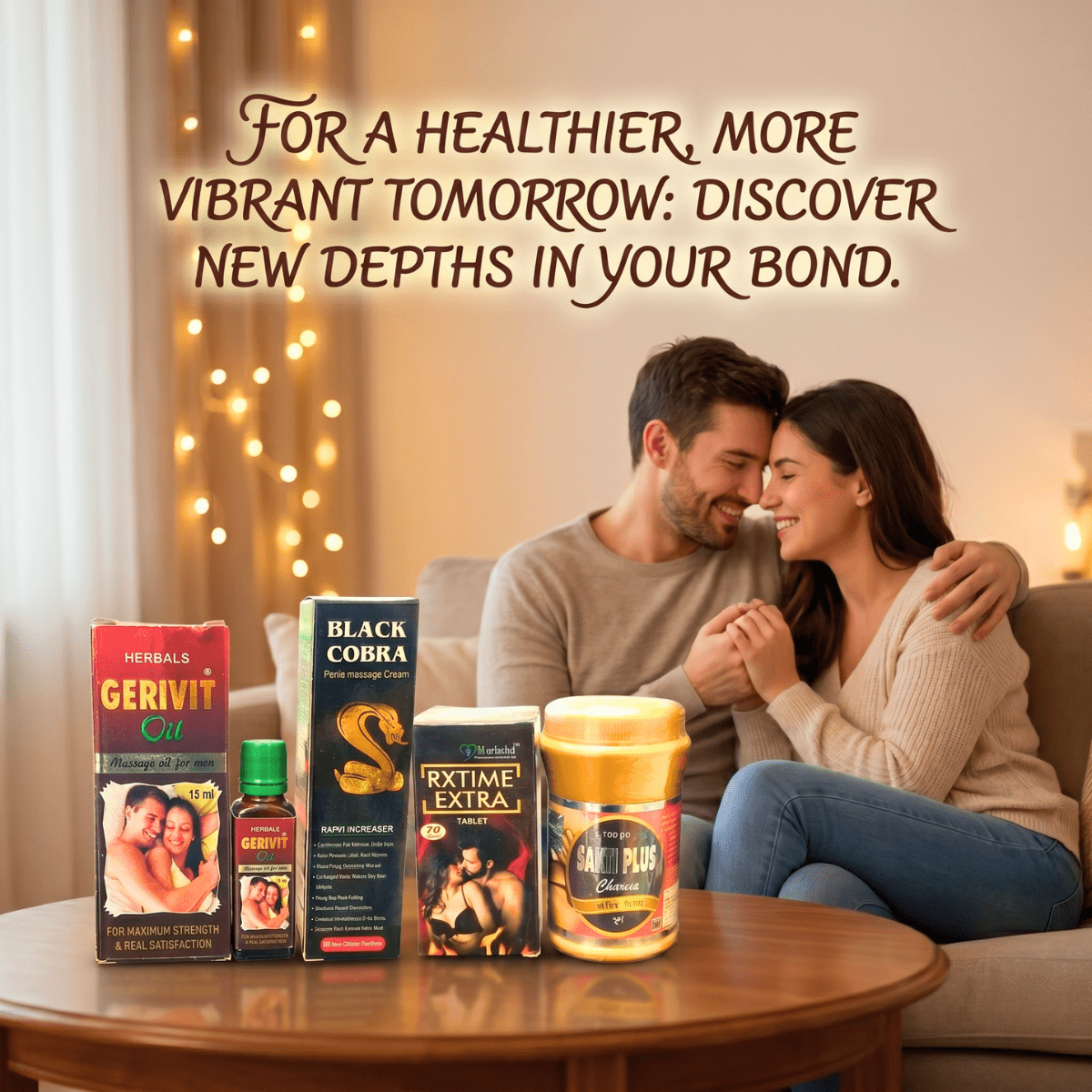 RxTime Extra Tablet,Shakti Plus Powder,Gerivit Oil & Black Cobra Massage Cream Combo | 30Tabs + 100g + 15ml + 60g | Combo Pack - HEALTH AIM PHARMACY