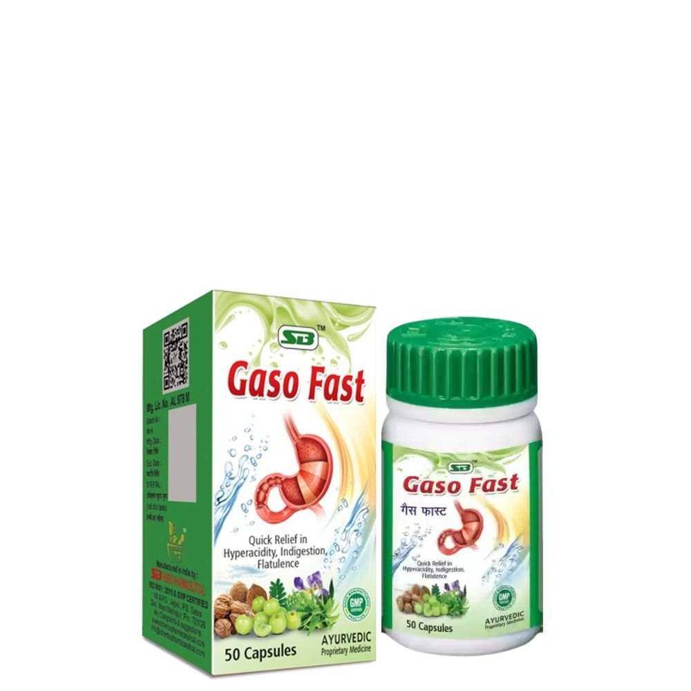 S B Herbo Pharmaceutical Gaso Fast 50 Capsules(pack of 2) - HEALTH AIM PHARMACY