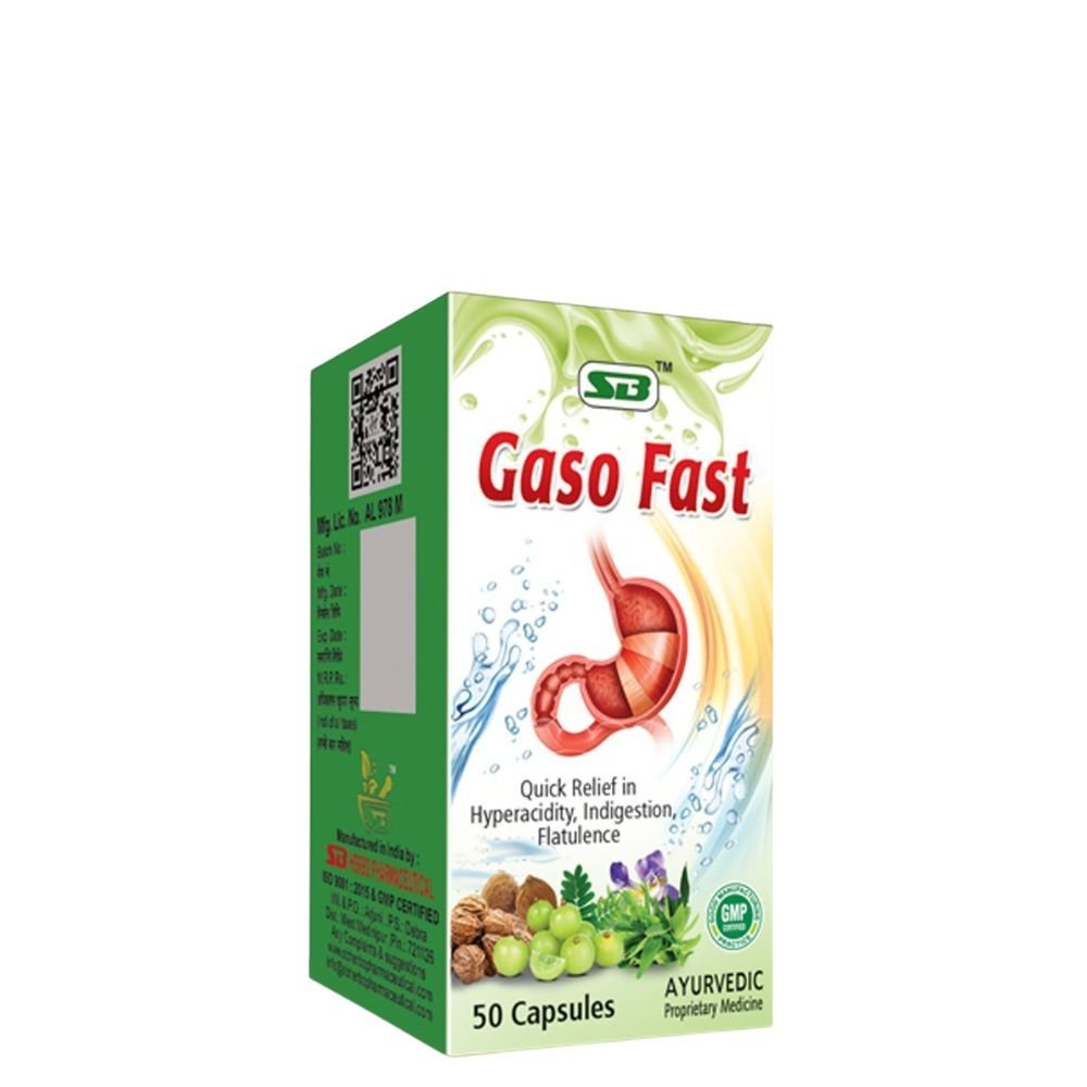 S B Herbo Pharmaceutical Gaso Fast 50 Capsules(pack of 2) - HEALTH AIM PHARMACY