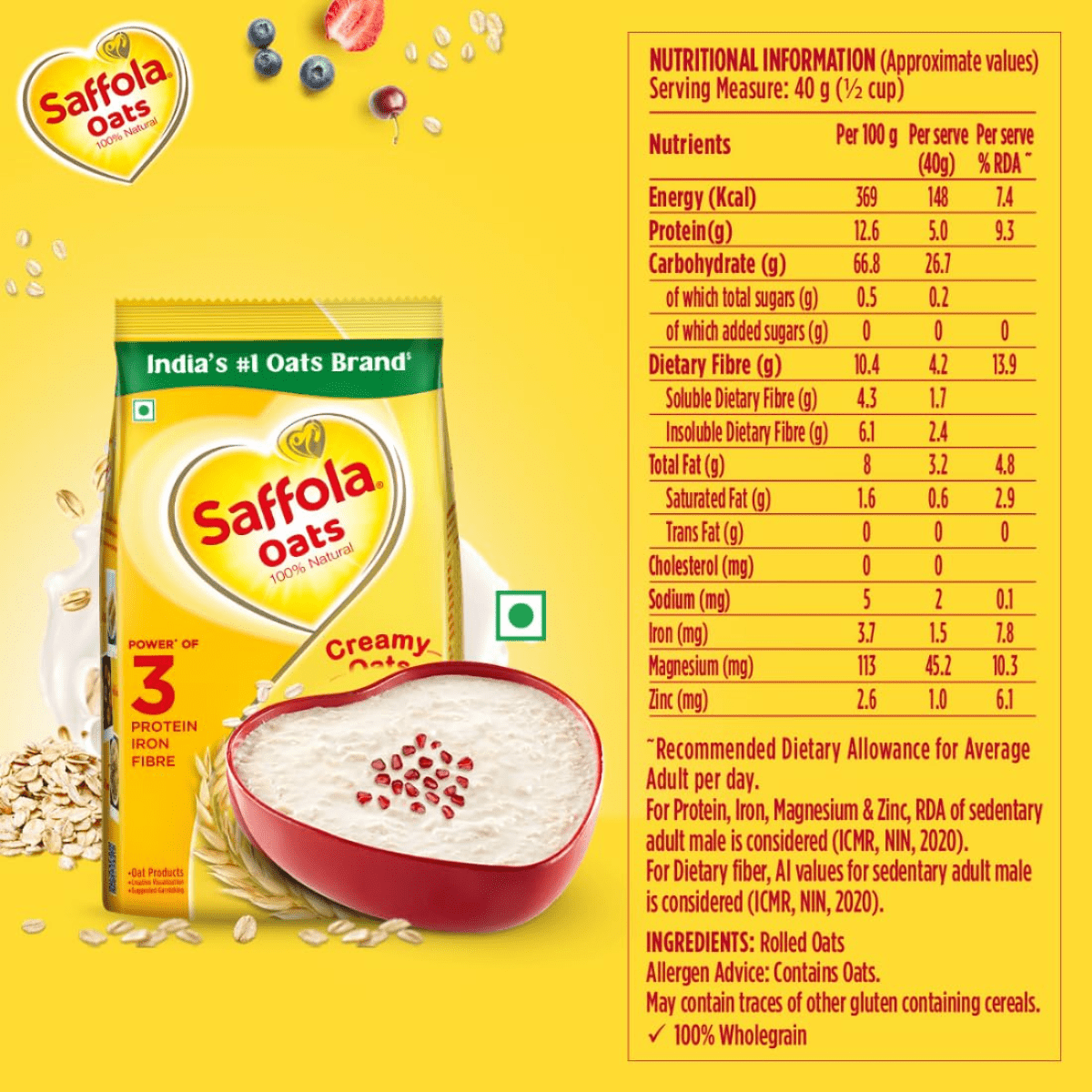 SAFFOLA OATS 900G - HEALTH AIM PHARMACY
