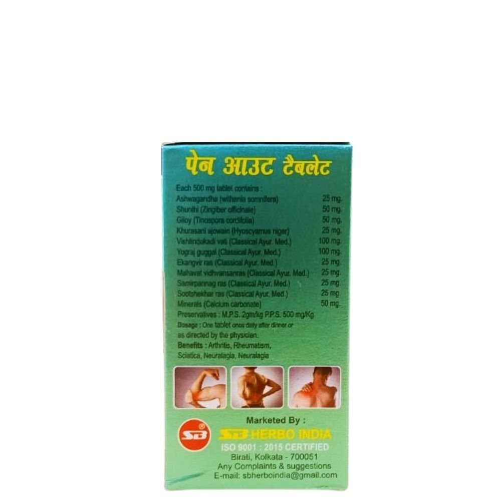 SB Herbo Pain Out Pain reliever tablet 60 pc(pack of 2) - HEALTH AIM PHARMACY