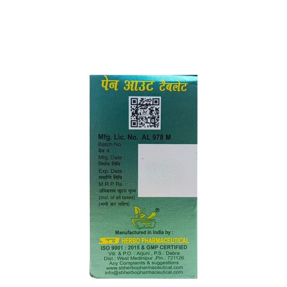 SB Herbo Pain Out Pain reliever tablet 60 pc(pack of 2) - HEALTH AIM PHARMACY