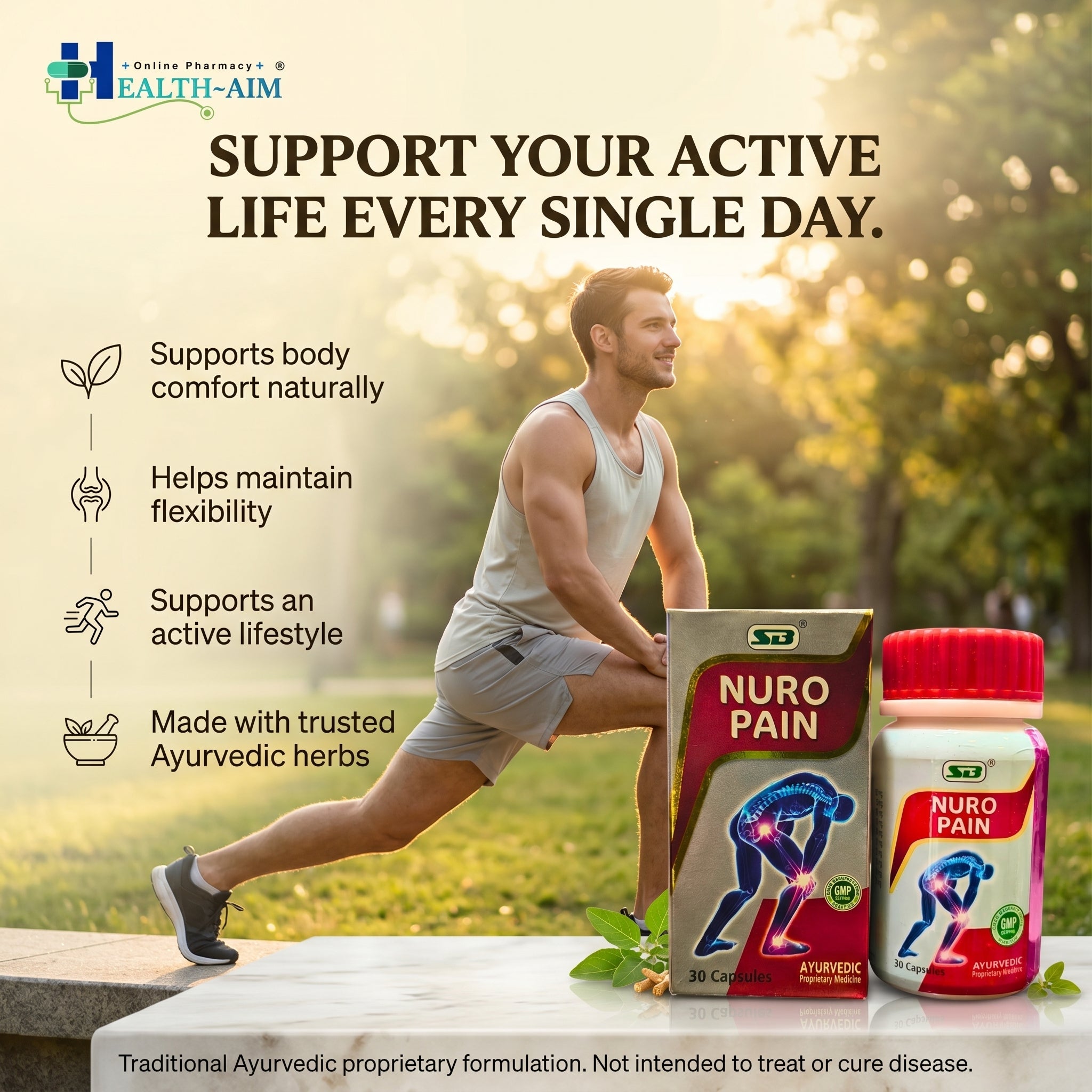 SB Nuro Pain Capsule is an Ayurvedic supplement (pack of 2) - HEALTH AIM PHARMACY
