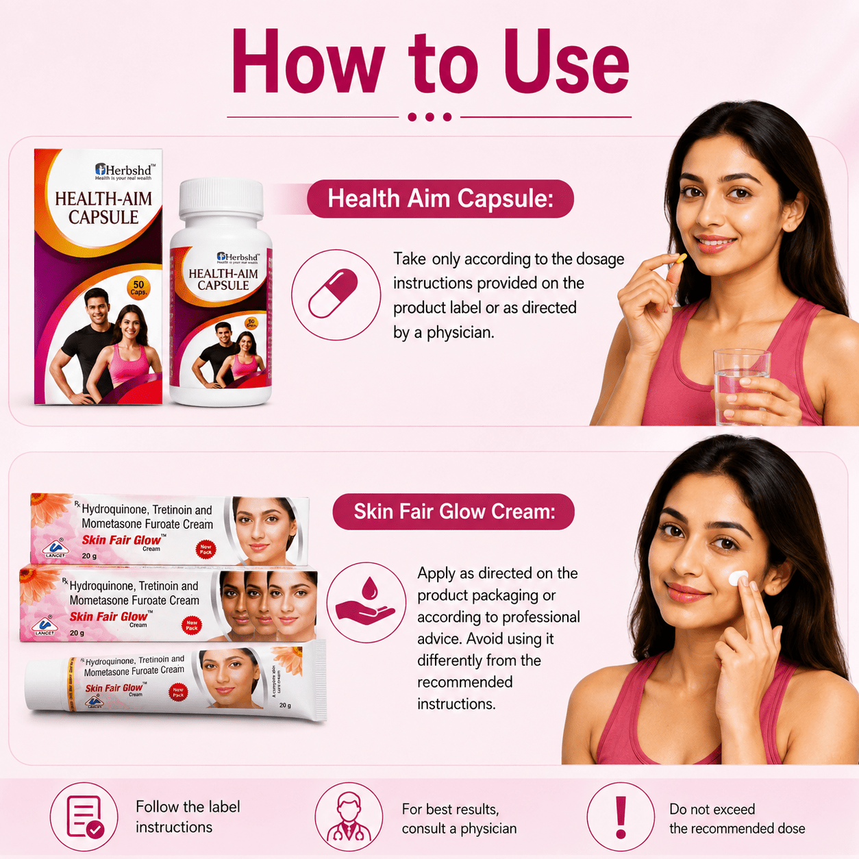 Skin Fair Glow Pack | Health Aim Capsule & Skin Fair Glow Cream - HEALTH AIM PHARMACY