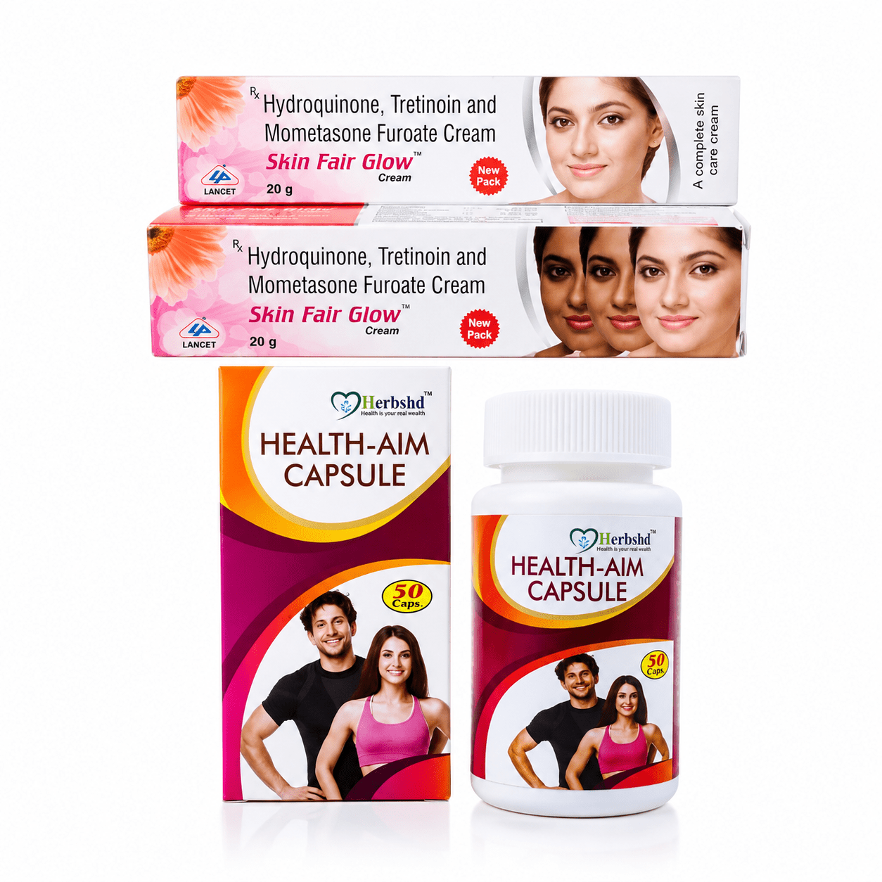 Skin Fair Glow Pack | Health Aim Capsule & Skin Fair Glow Cream - HEALTH AIM PHARMACY